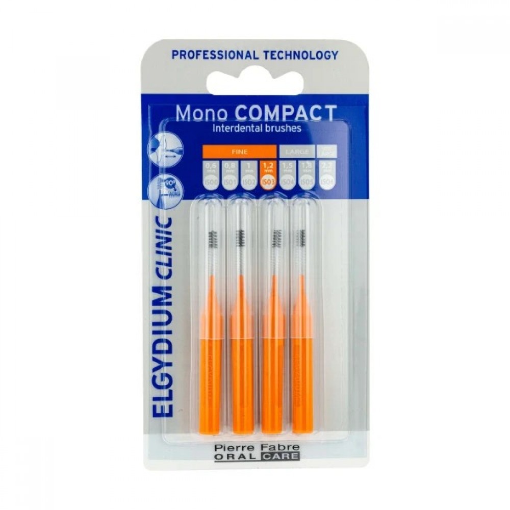Elgydium Clinic Mono Compact Orange 0.6mm – Μεσοδόντια Βουρτσάκια για Καθημερινή Στοματική Φροντίδα Στοματική φροντίδα