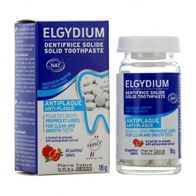 Elgydium Antiplaque Solid Toothpaste – Στερεή Οδοντόκρεμα σε Ταμπλέτες Κατά της Πλάκας (60 Tabs)