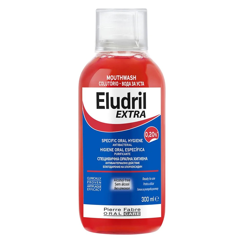 Elgydium Eludril Extra 0.20% – Στοματικό Διάλυμα Χωρίς Αλκοόλ για Πλάκα & Ουλίτιδα (300ml) Στοματική φροντίδα