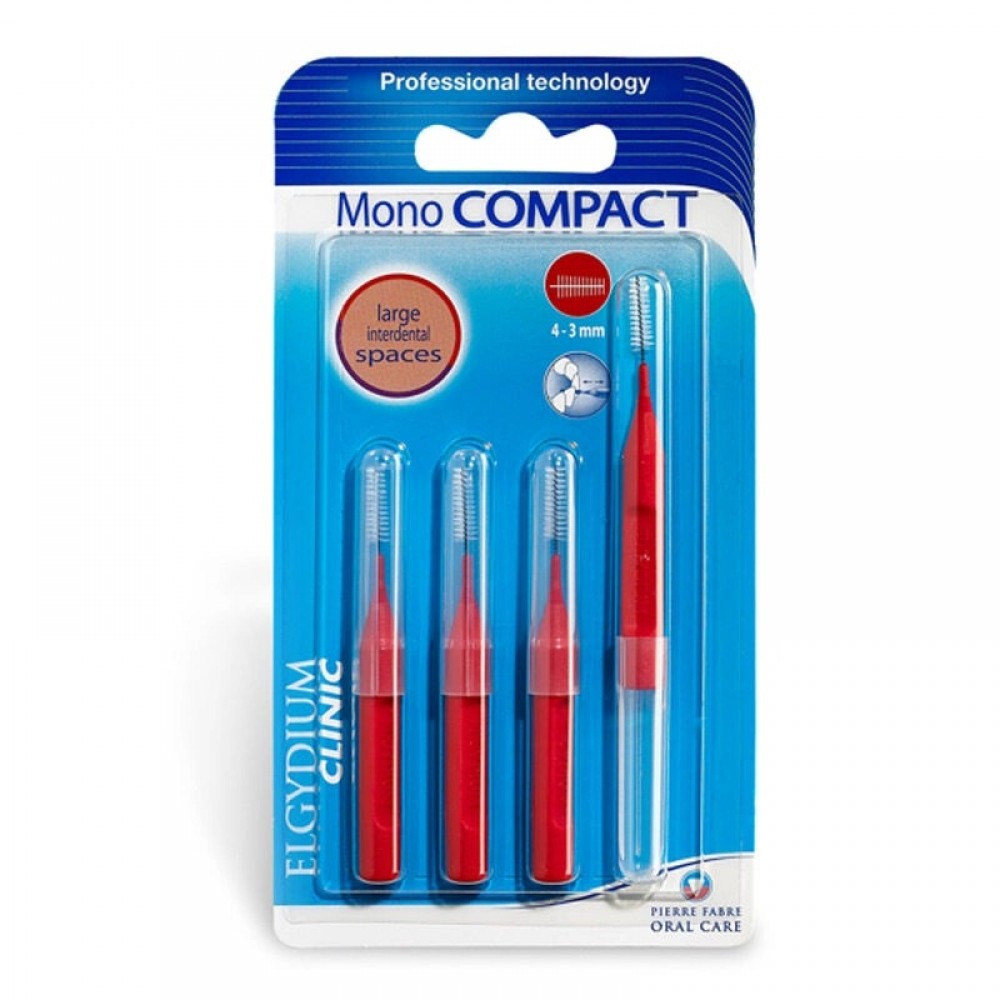 ELGYDIUM Clinic Mono Compact 0.7mm – Μεσοδόντια Βουρτσάκια για Καθημερινή Στοχευμένη Φροντίδα (4 Τεμάχια) Στοματική φροντίδα