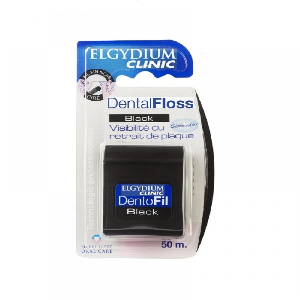 Elgydium Dental Floss Black – Οδοντικό Νήμα με Χλωρεξιδίνη & Ελαφρύ Κερί για Βαθύ Καθαρισμό (50m) Στοματική φροντίδα