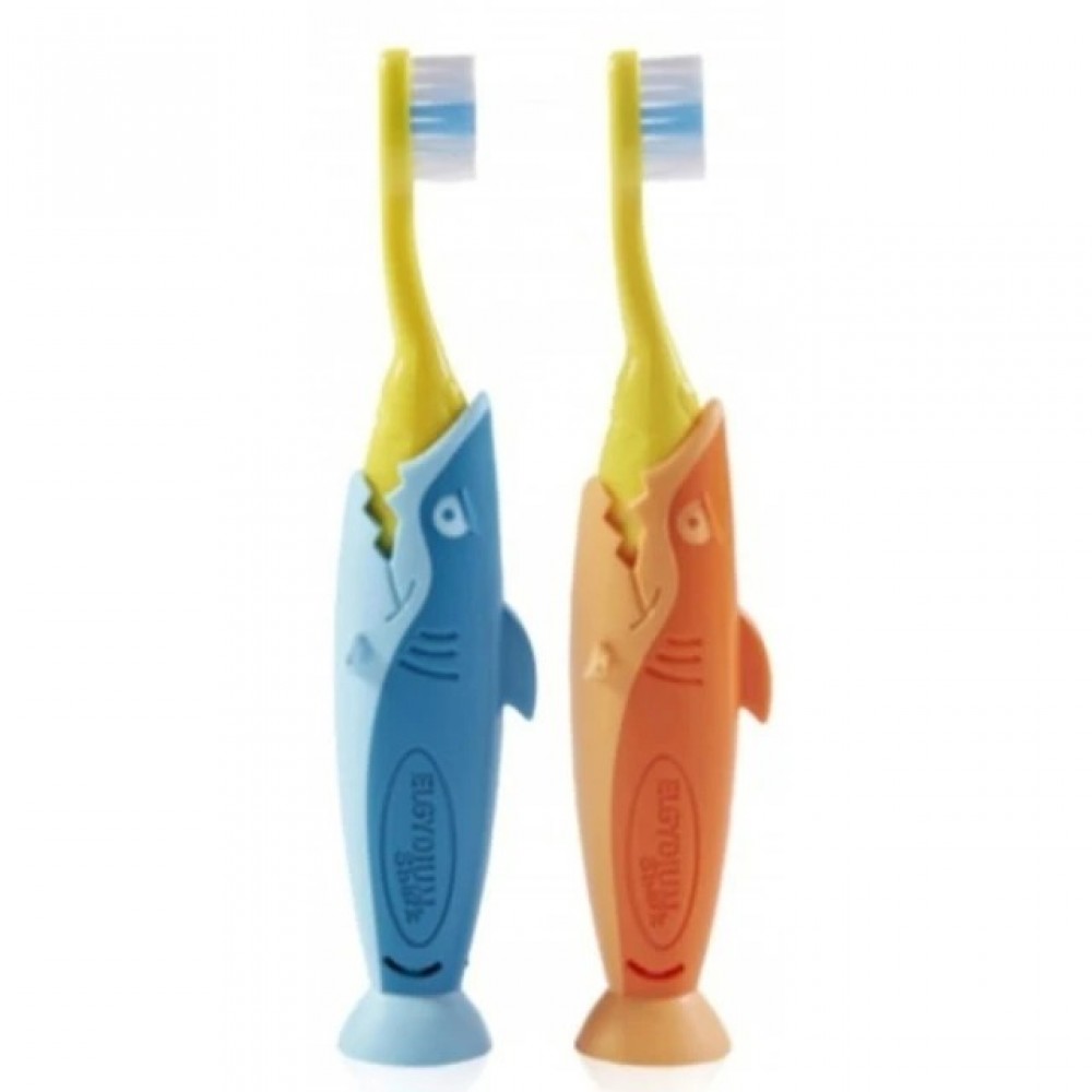 Elgydium Kids Shark Οδοντόβουρτσα 2-6 Ετών – Μαλακή Φροντίδα με Διασκεδαστικό Σχεδιασμό Καρχαρία! Στοματική φροντίδα