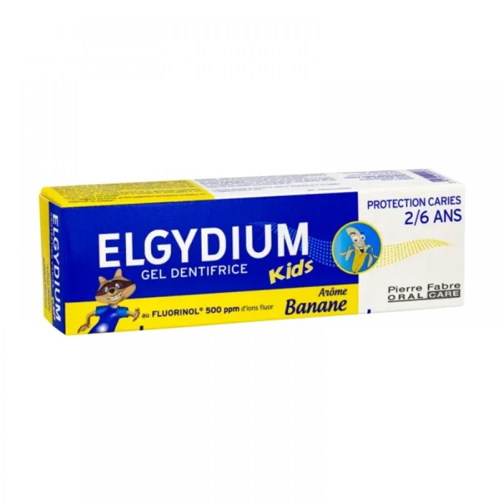 Elgydium Kids Οδοντόκρεμα Μπανάνα 500ppm για Παιδιά 2-6 Ετών, 50ml – Απαλή Προστασία με Φρουτένια Απόλαυση Στοματική φροντίδα