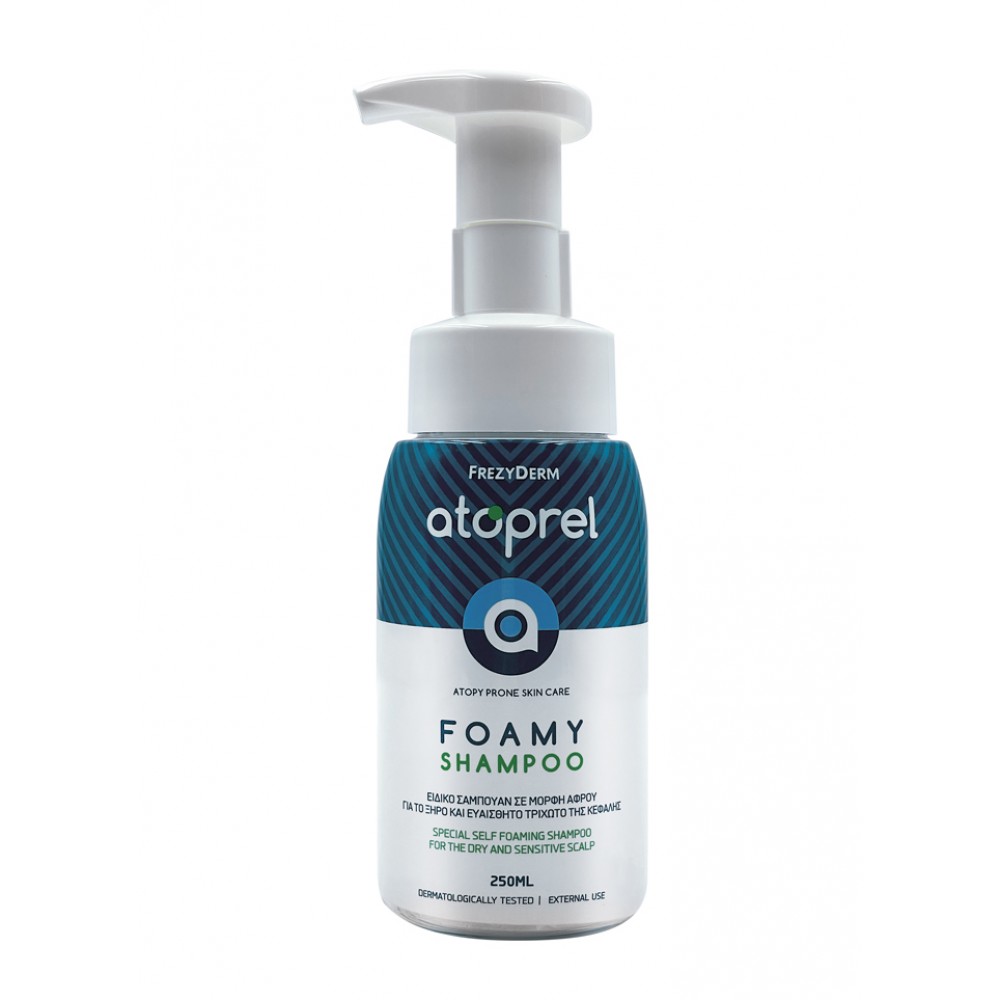 Frezyderm Atoprel Foamy Shampoo 250ml – Απαλό Σαμπουάν για Ατοπικό & Ευαίσθητο Τριχωτό Φροντίδα μωρού