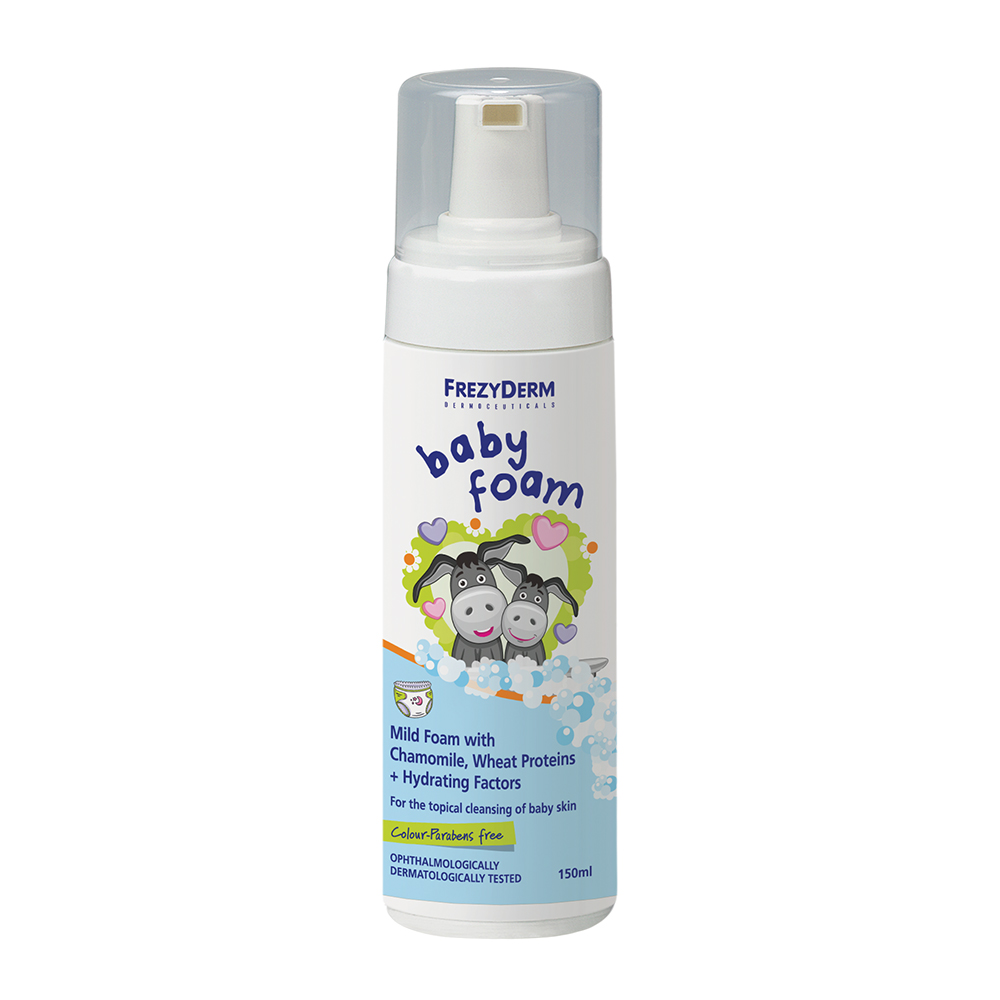 Frezyderm Baby Foam 150ml – Απαλός Αφρός Καθαρισμού Χωρίς Ξέβγαλμα για Ευαίσθητο Βρεφικό Δέρμα Φροντίδα μωρού