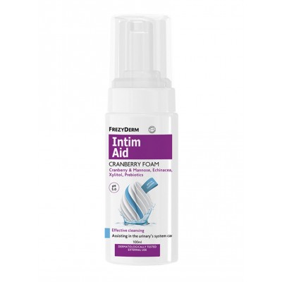 Frezyderm Intim Aid Cranberry Foam – Αφρός Καθαρισμού Ευαίσθητης Περιοχής με Cranberry & pH 5.0 | Προστασία από Ουρολοιμώξεις