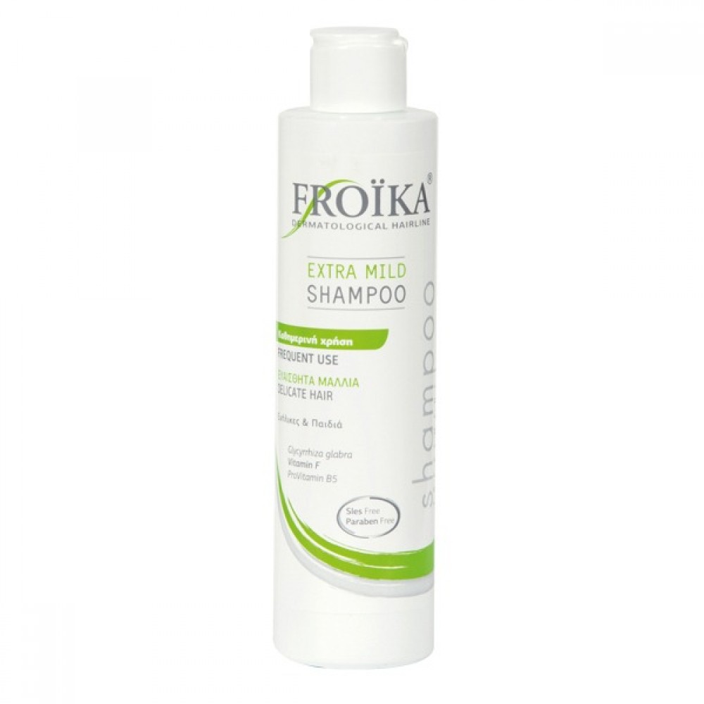 Froika Extra-Mild Shampoo 200ml – Εξαιρετικά Ήπιο Σαμπουάν για Ευαίσθητο Τριχωτό & Συχνή Χρήση Φροντίδα μαλλιών
