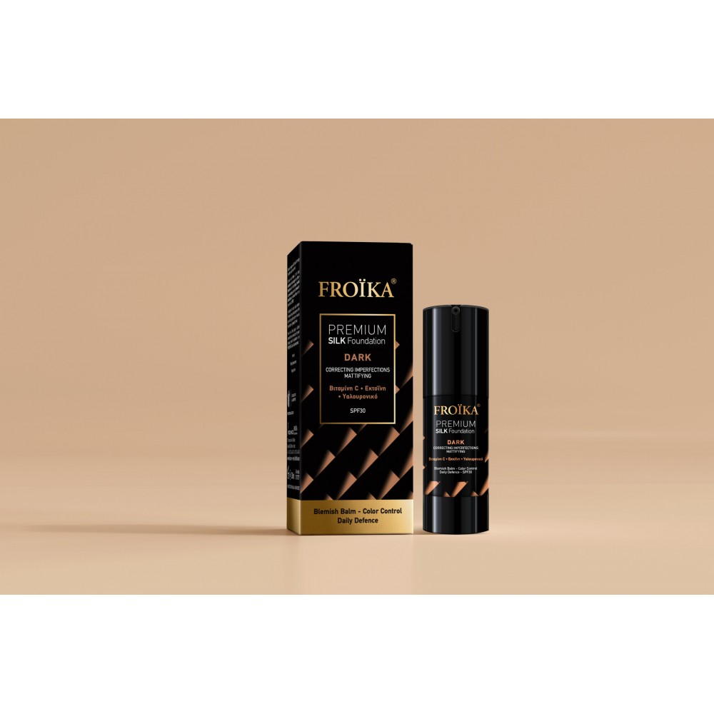 Froika Premium Silk Foundation Dark 30ml – Ματ Κάλυψη & Ελαφρύ Μακιγιάζ με Αντιηλιακή Προστασία Καλλυντικά