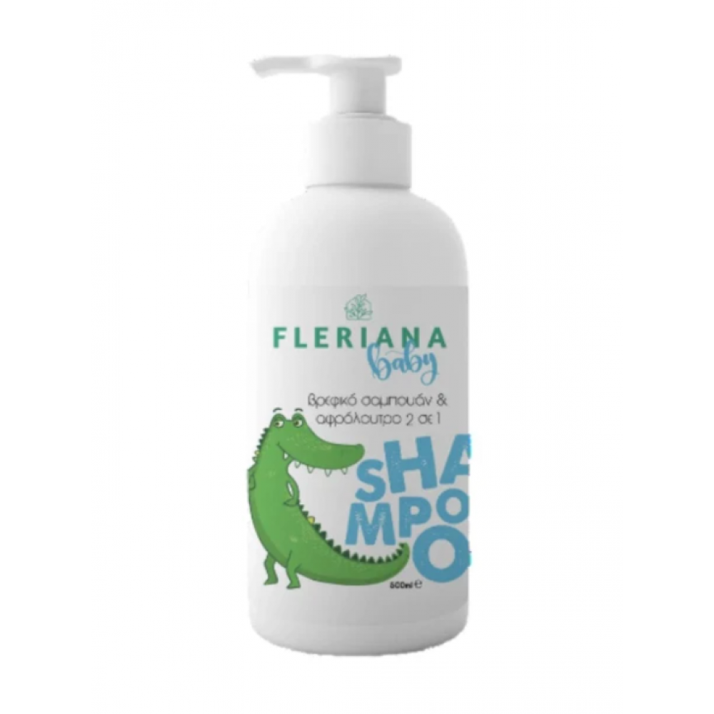 Fleriana Baby Shampoo & Body Wash 2 in 1 – Φυσικό Σαμπουάν & Αφρόλουτρο για Μωρά 500ml Φροντίδα μωρού