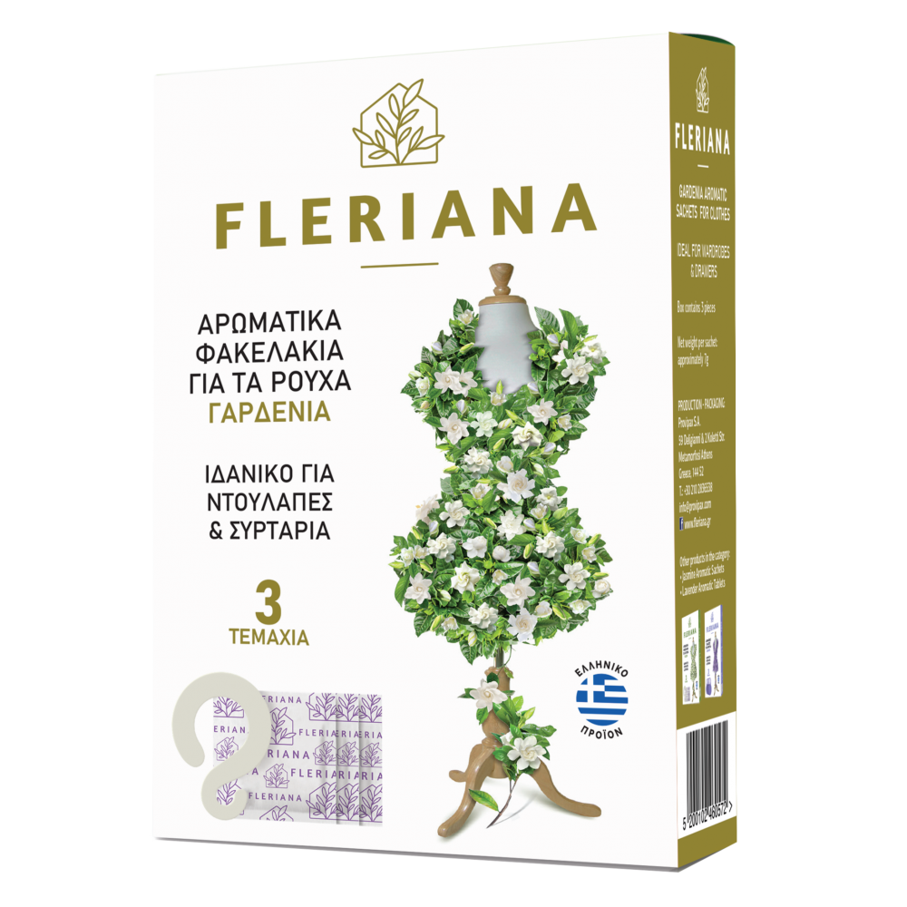 Fleriana Αρωματικά Φακελάκια Gardenia για Ρούχα 3τμχ Πρώτες Βοήθειες