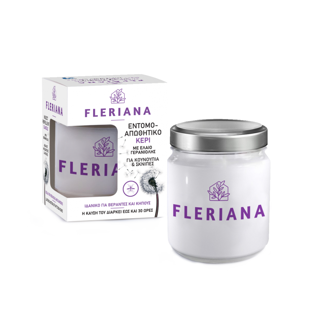 Fleriana Αντικουνουπικό Κερί Εξωτερικού Χώρου Πρώτες Βοήθειες