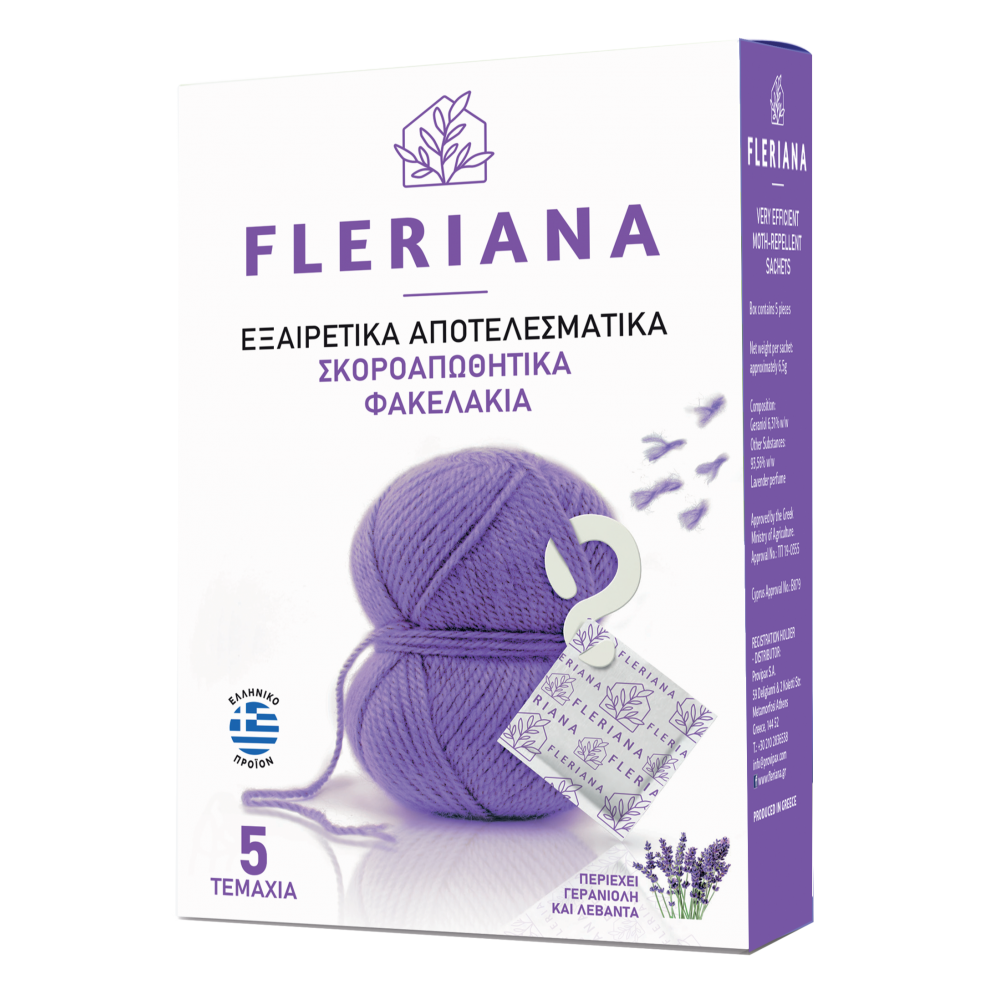 Fleriana Φακελάκια Κατά του Σκόρου για Ρούχα 5τμχ Πρώτες Βοήθειες