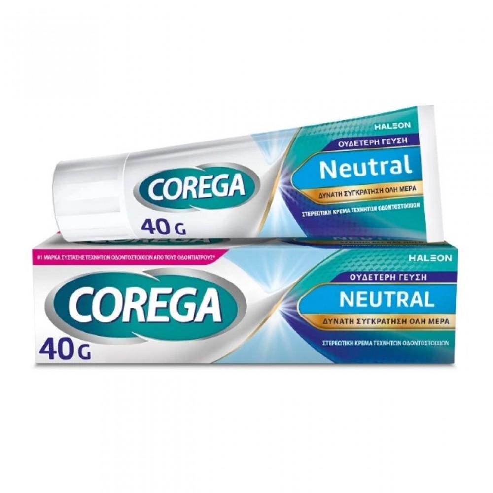 Corega Neutral 40g – Στερεωτική Κρέμα Οδοντοστοιχιών με Απόλυτη Σταθερότητα & Ουδέτερη Γεύση Στοματική φροντίδα