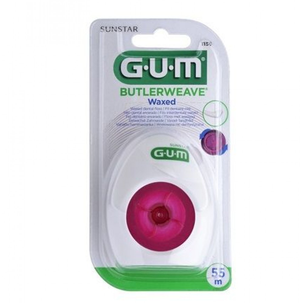 GUM ButlerWeave 1155 Waxed Floss – Κηρωμένο Οδοντικό Νήμα 55m για Ανθεκτικό & Άνετο Καθαρισμό Στοματική φροντίδα
