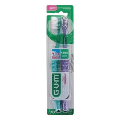 GUM Promo Toothbrush Pro Sensitive Ultra Soft – Οδοντόβουρτσες για Ευαίσθητα Δόντια, 2 τεμάχια