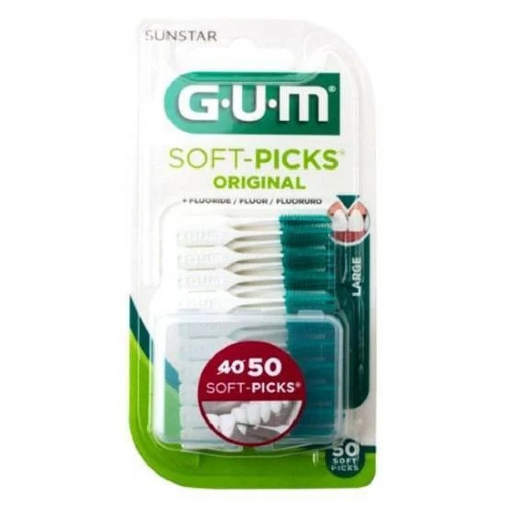 GUM 634 Soft-Picks Original Large 50τεμ – Μεσοδόντια Βουρτσάκια Χωρίς Μέταλλο για Καθημερινή Φροντίδα Στοματική φροντίδα
