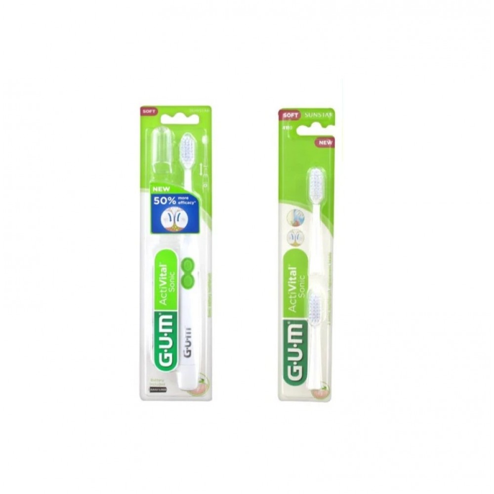 GUM Set Activital Sonic Power Soft 4100 + Δώρο 2 Κεφαλές Αντικατάστασης 4110 – Καθαρισμός με Τεχνολογία Sonic Στοματική φροντίδα