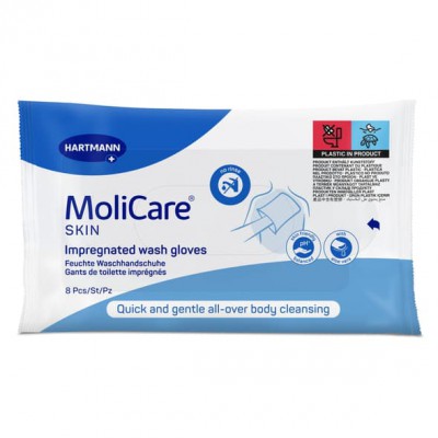 HARTMANN MoliCare® Skin Impregnated Wash Gloves – Γάντια Καθαρισμού Χωρίς Ξέβγαλμα