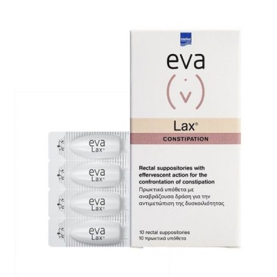 Intermed Eva Intima Lax 10 Υπόθετα | Άμεση Ανακούφιση από Δυσκοιλιότητα | Αγορά Online