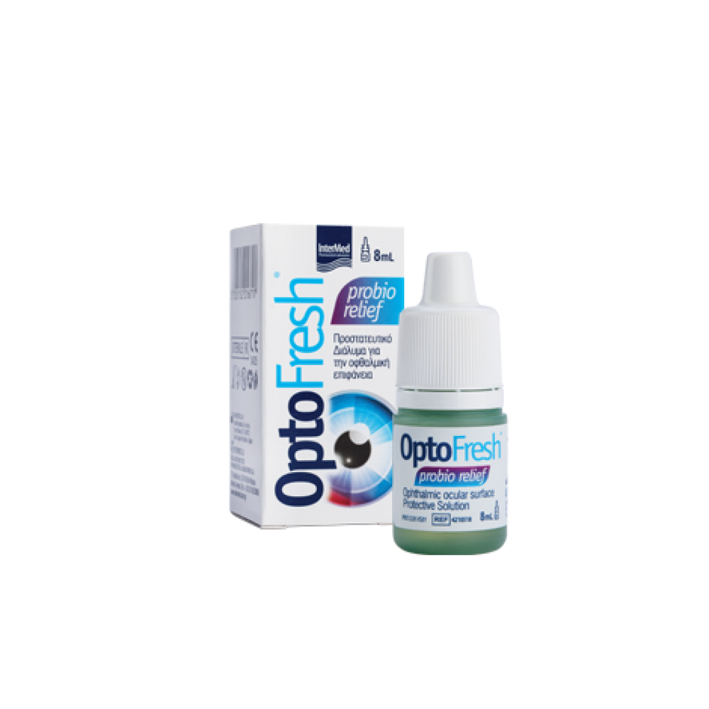 Intermed OptoFresh Probio Relief Οφθαλμικές Σταγόνες 8ml – Φυσική Προστασία & Ενυδάτωση για Ευαίσθητα Μάτια Πρώτες Βοήθειες