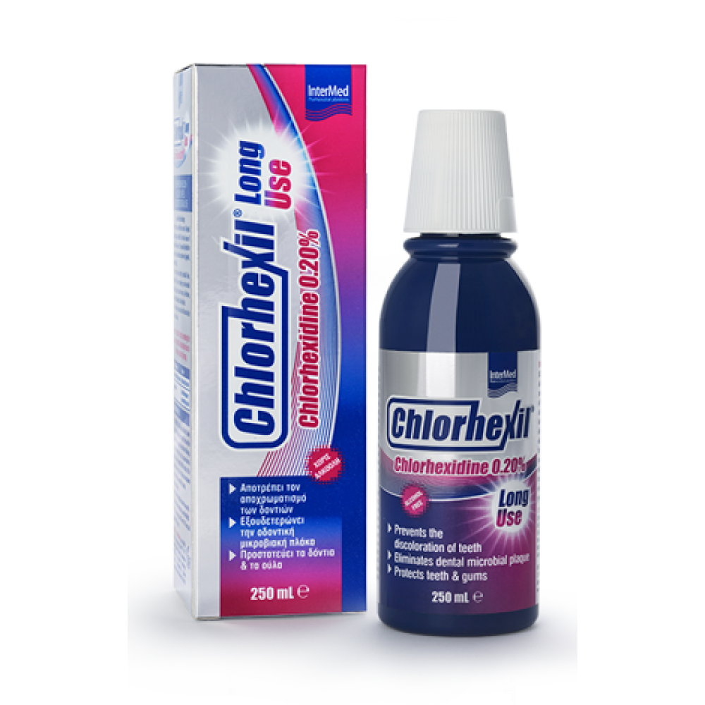 Intermed Chlorhexil 0.20% Στοματικό Διάλυμα 250ml – Έντονη Αντισηπτική Δράση με Χλωρεξιδίνη για Κρίσιμες Καταστάσεις Στοματική φροντίδα