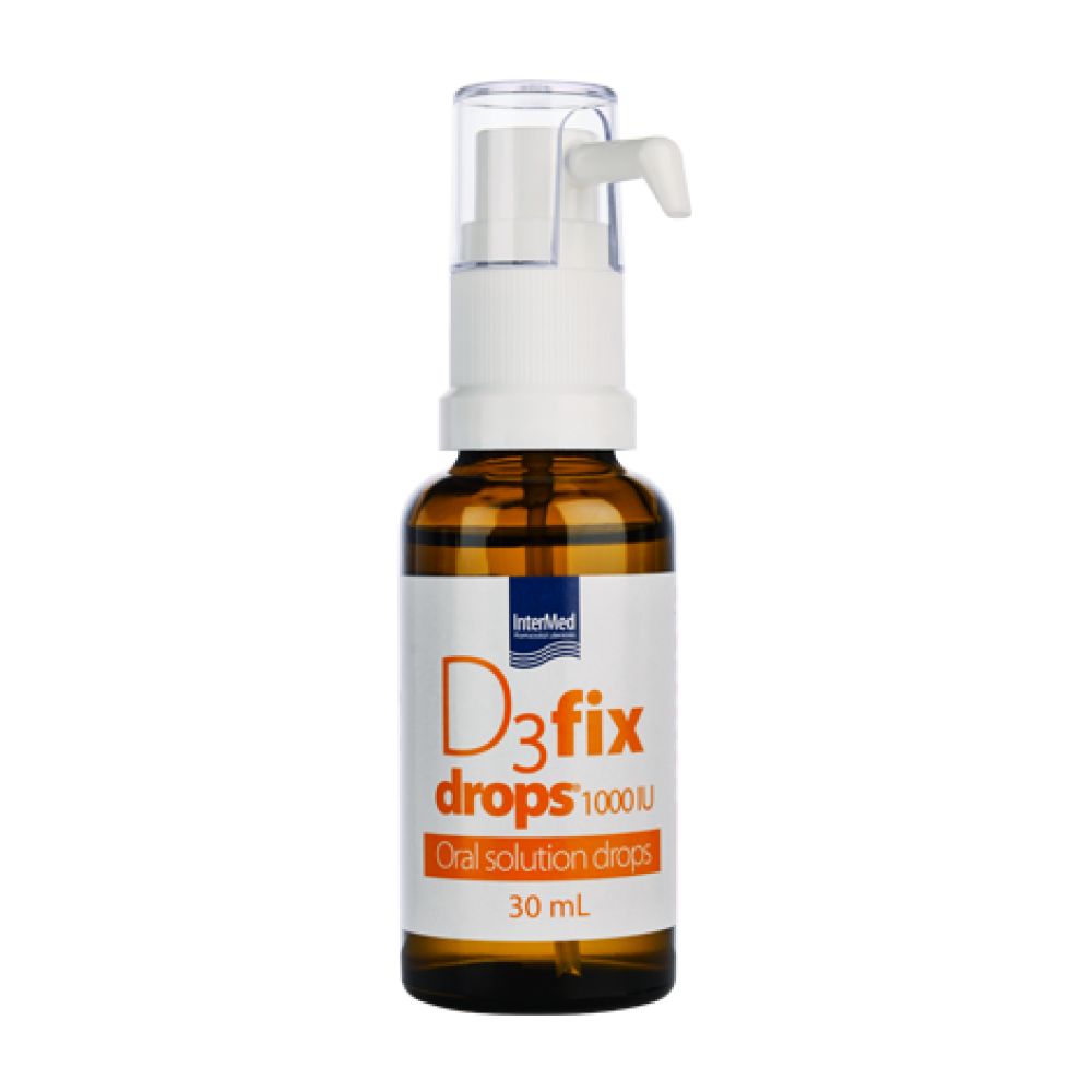 D3 Fix Drops 1000IU – Υγρή Βιταμίνη D3 με Φυσική Γεύση Βανίλια σε Φιαλίδιο 30ml Συμπληρώματα διατροφής