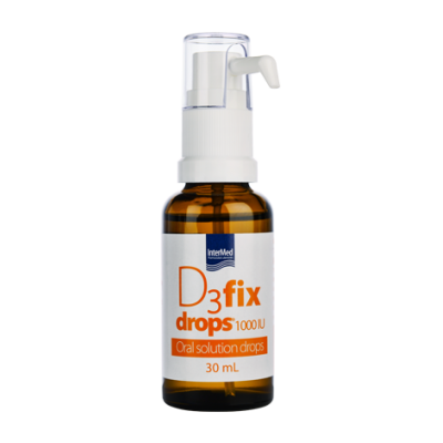 D3 Fix Drops 1000IU – Υγρή Βιταμίνη D3 με Φυσική Γεύση Βανίλια σε Φιαλίδιο 30ml