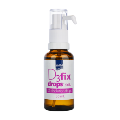Intermed D3 Fix Drops 200IU με Αντλία 30ml – Ημερήσια Βιταμίνη D3 για Παιδιά & Βρέφη με Απόλυτη Ακρίβεια