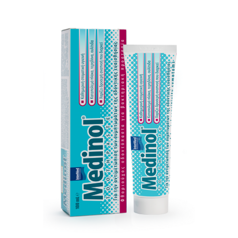 Intermed Medinol Οδοντόκρεμα με Φθόριο 100ml – Καθημερινή Αντιτερηδονική Προστασία & Ανακούφιση Ευαισθησίας Στοματική φροντίδα