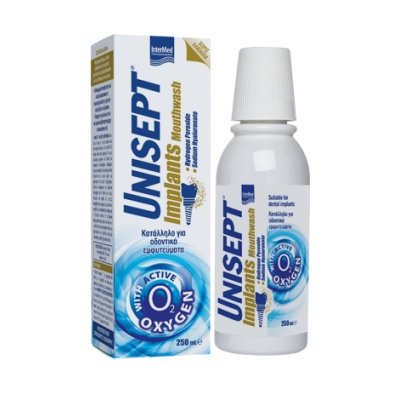 Intermed Unisept Implants Mouthwash 250ml – Στοματικό Διάλυμα για Οδοντικά Εμφυτεύματα & Προσθετικές Εργασίες