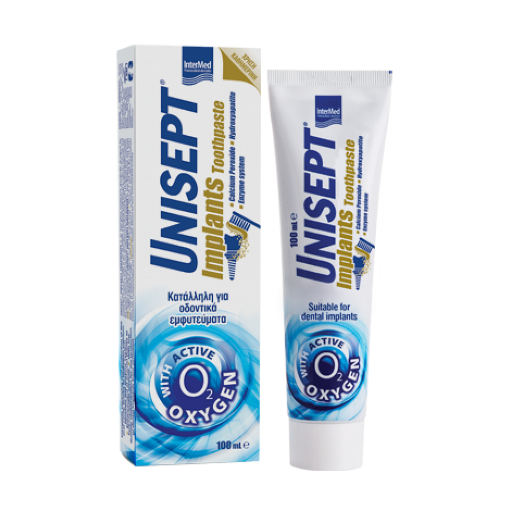 Intermed Unisept Implant Toothpaste 100ml – Οδοντόκρεμα Ειδικά Σχεδιασμένη για Οδοντικά Εμφυτεύματα & Προσθετικές Εργασίες Στοματική φροντίδα