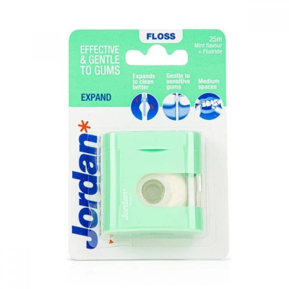 Jordan Expand Floss 25m – Οδοντικό Νήμα που Διογκώνεται για Ολοκληρωμένο Καθαρισμό & Δροσερή Αναπνοή Στοματική φροντίδα