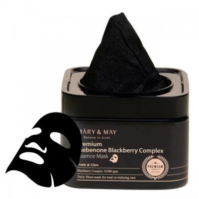 Mary & May Premium Idebenone Blackberry Complex Essence Mask – Anti‑Aging Sheet Mask 20 τεμάχια