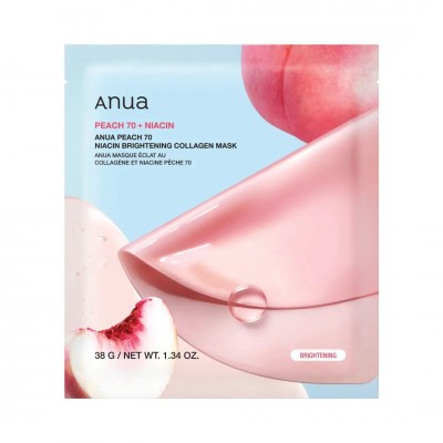 Anua Brightening Collagen Mask Peach 70 Niacin | Μάσκα Προσώπου για Λάμψη & Ομοιόμορφο Τόνο
