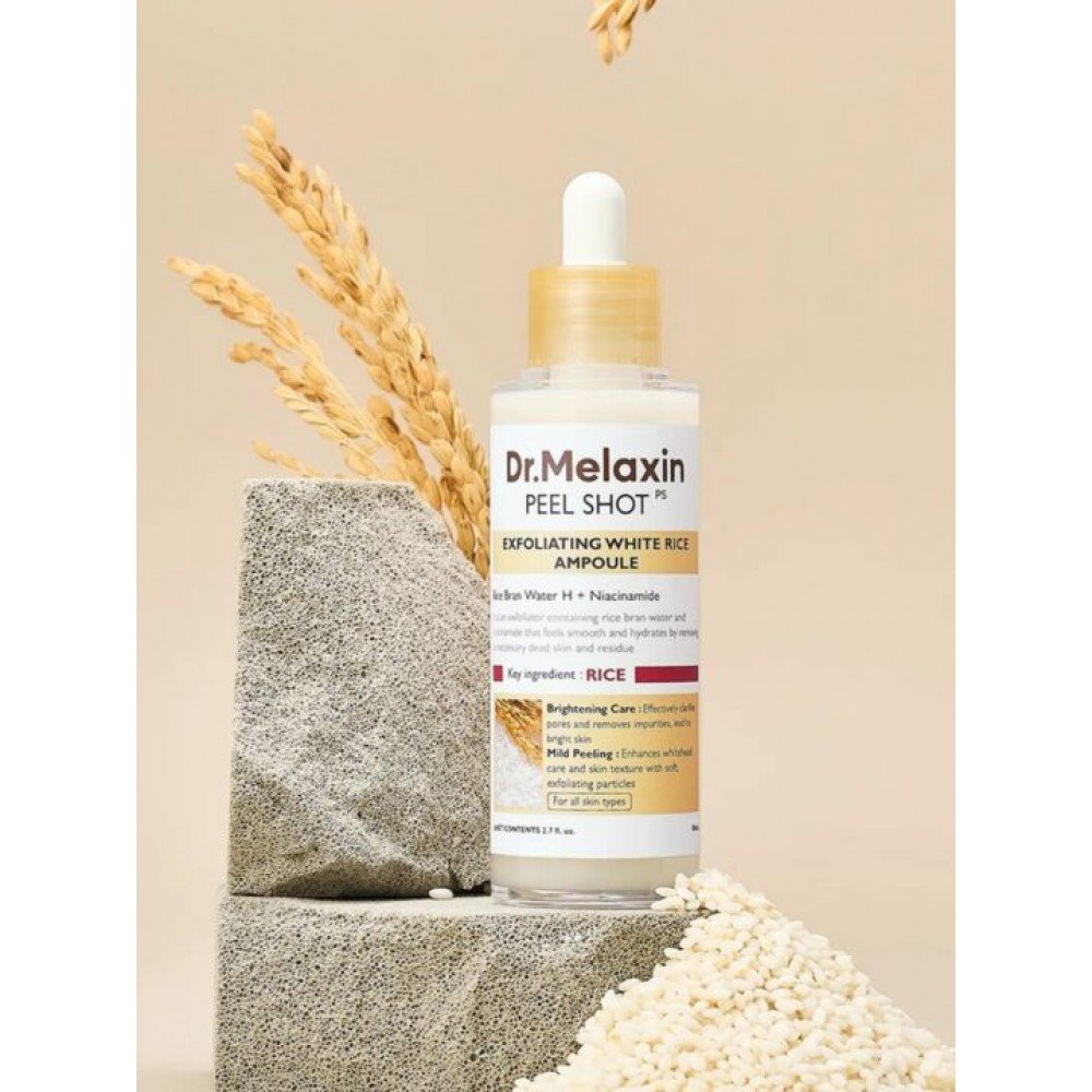 Dr. Melaxin Peel Shot Exfoliating White Rice Ampoule K-Beauty