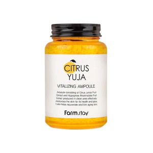 Farmstay Citrus Yuja Vitalizing Ampoule 250ml - Ορός Λάμψης & Αντιοξειδωτικής Προστασίας με Βιταμίνη C Essence-Αμπούλες-Serum