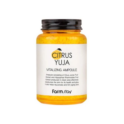 Farmstay Citrus Yuja Vitalizing Ampoule 250ml - Ορός Λάμψης & Αντιοξειδωτικής Προστασίας με Βιταμίνη C