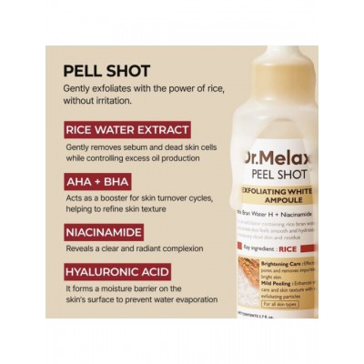 Dr. Melaxin Peel Shot Exfoliating White Rice Ampoule