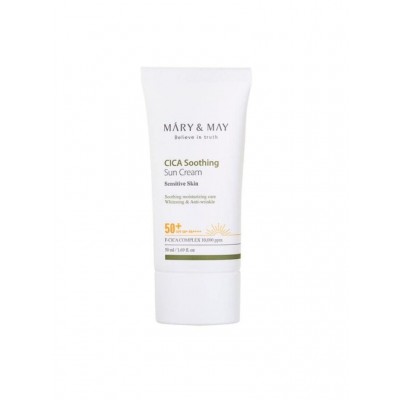 Mary & May CICA Soothing Sun Cream SPF 50+ PA++++ – Καταπραϋντική Αντηλιακή Κρέμα για Ευαίσθητο Δέρμα