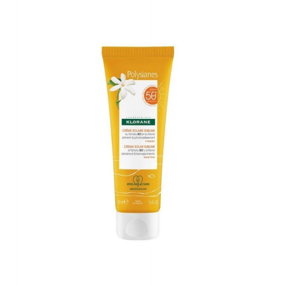  Klorane Polysianes Αντηλιακή Κρέμα Προσώπου SPF50+ 50ml Αντηλιακά