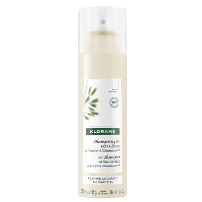 Klorane Dry Shampoo με Βρώμη & Κεραμίδια 150ml – Ξηρό Σαμπουάν Χωρίς Νερό για Όλους τους Τύπους Μαλλιών
