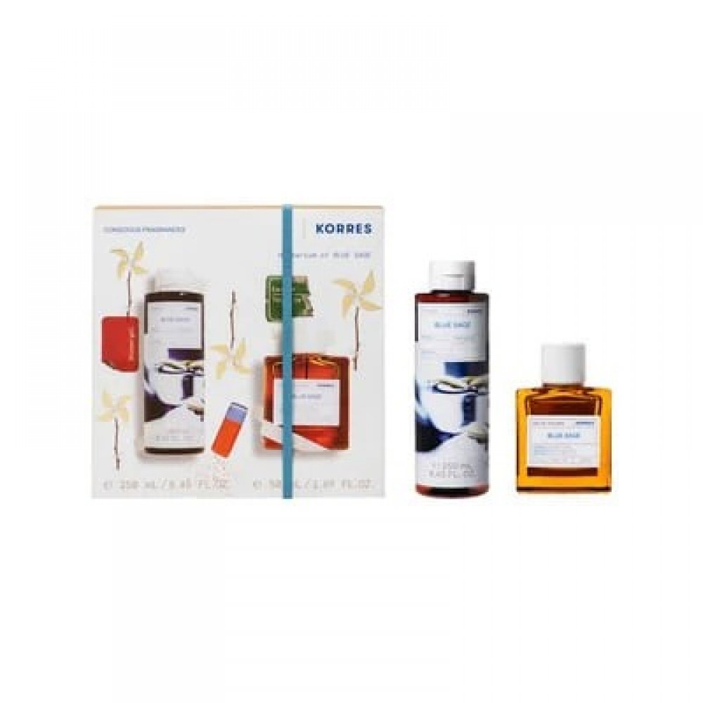 Korres Promo Blue Sage – Ανδρικό Σετ Άρωμα & Αφρόλουτρο (50ml + 250ml) Καλλυντικά