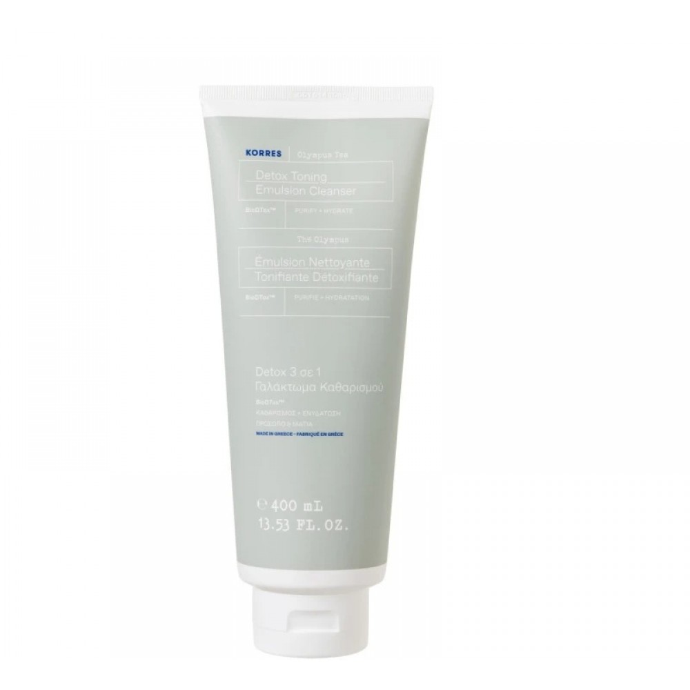 Korres Γαλάκτωμα Καθαρισμού Olympus Tea Detox 3 in 1 Detox Toning Emulsion Cleanser 400ml Καλλυντικά