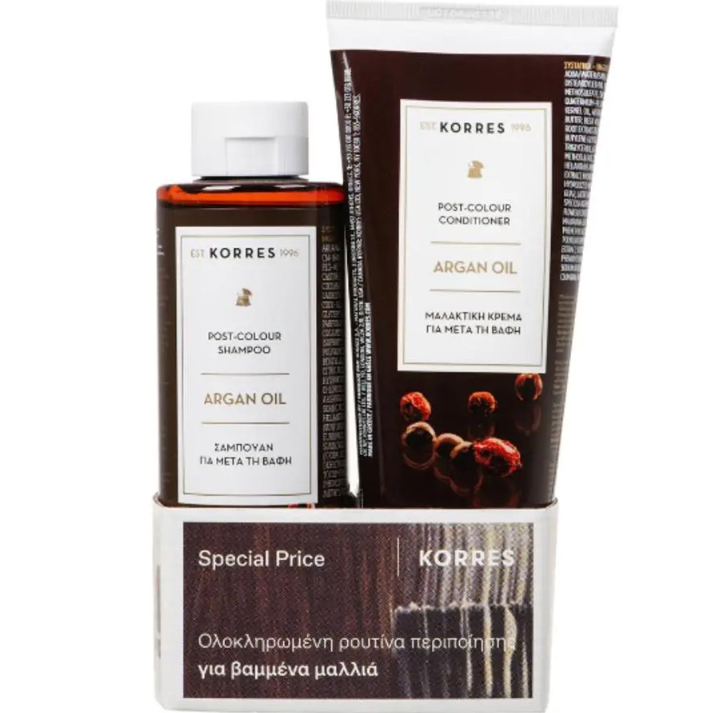 Korres Promo Argan Oil Post-Colour – Σαμπουάν & Conditioner για Βαμμένα Μαλλιά Φροντίδα μαλλιών