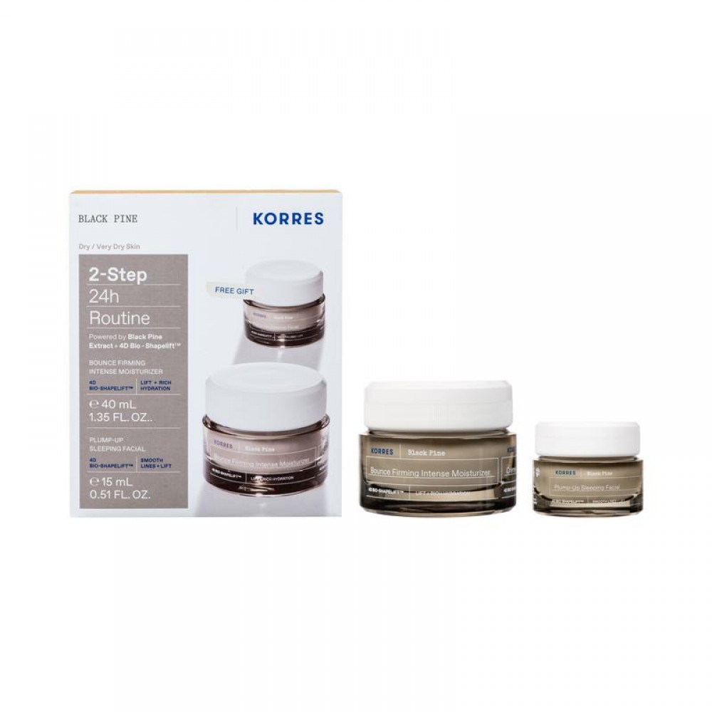 Korres Μαύρη Πεύκη 4D – 2-Step Ρουτίνα 24h για Σύσφιξη & Lifting | Κρέμα Ημέρας & Νυκτός Καλλυντικά