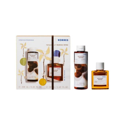 Korres Promo Mountain Pepper – Ανδρικό Σετ Άρωμα & Αφρόλουτρο (50ml + 250ml)