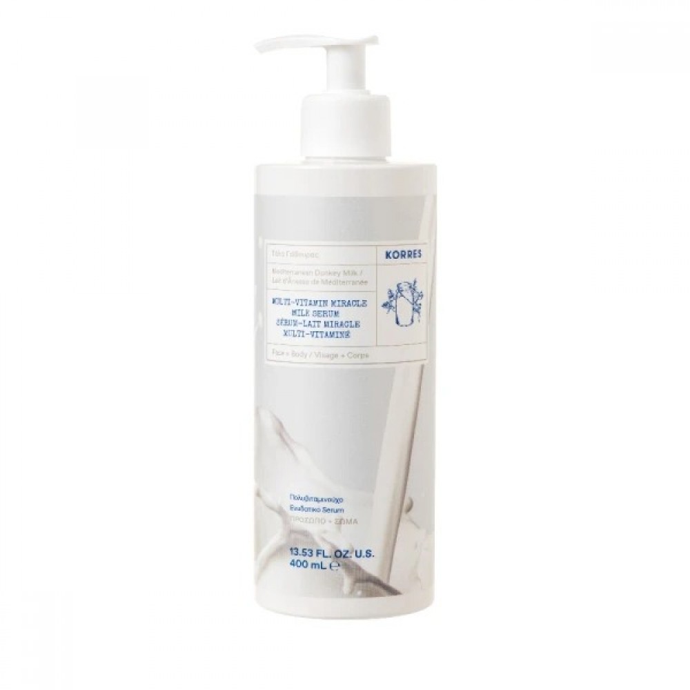 Korres Γάλα Γαϊδούρας Serum 400ml – Ενυδάτωση Πρόσωπο & Σώμα σε Οικογενειακή Συσκευασία Καλλυντικά