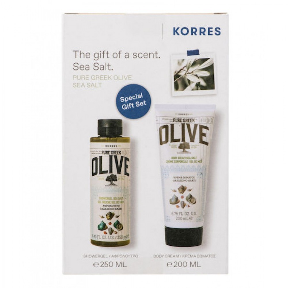 Korres Promo Pure Greek Olive Sea Salt Αφρόλουτρο 250ml & Κρέμα Σώματος 200ml – Ενυδάτωση & Φρεσκάδα από το Αιγαίο Καλλυντικά