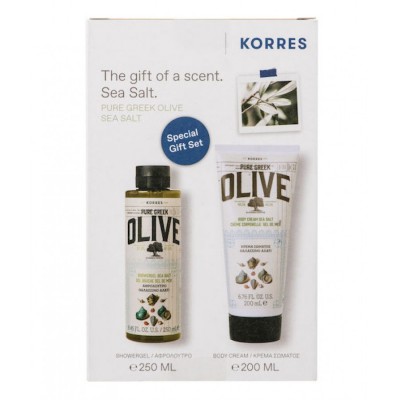 Korres Promo Pure Greek Olive Sea Salt Αφρόλουτρο 250ml & Κρέμα Σώματος 200ml – Ενυδάτωση & Φρεσκάδα από το Αιγαίο