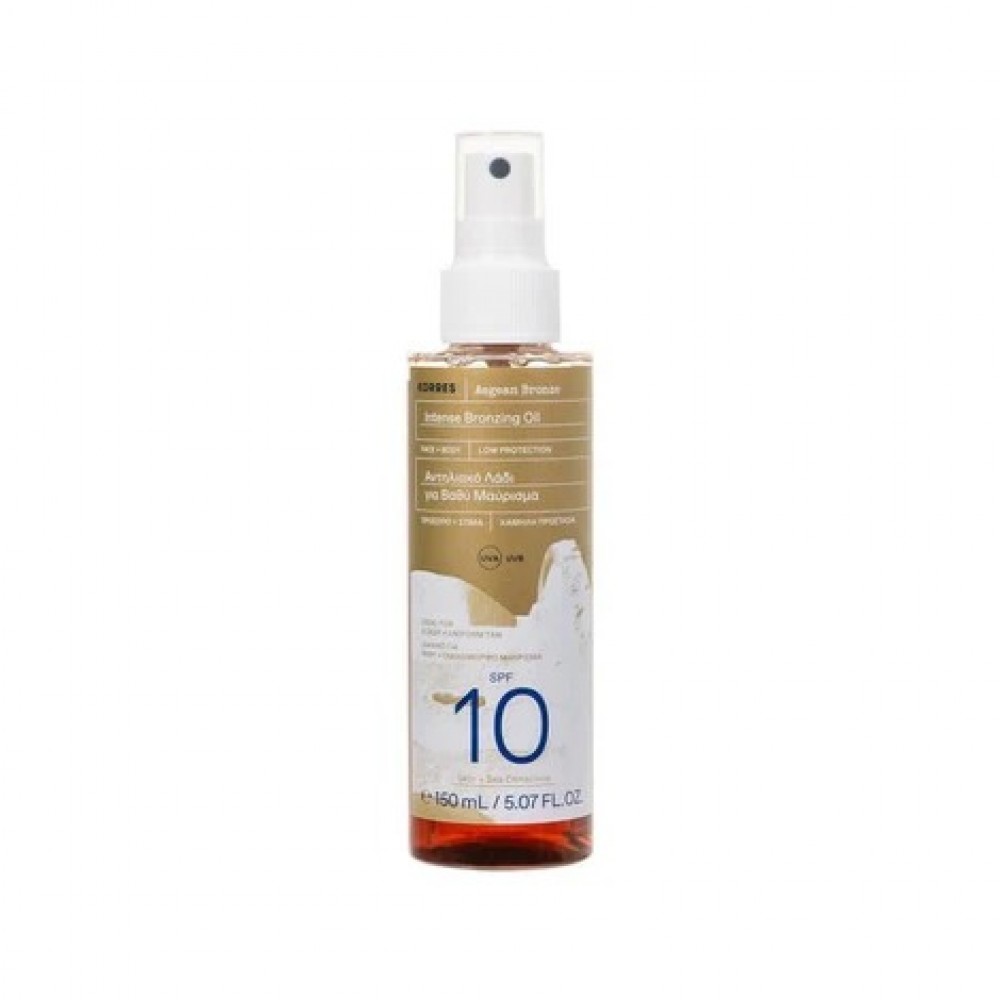 Korres Aegean Bronze Αντηλιακό Λάδι SPF 10 για Βαθύ Μαύρισμα Προσώπου & Σώματος Αντηλιακά